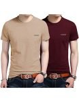 Eyebogler Regular Fit Solid Men’S Cotton T-Shirt (L-T366Hs-Km-Wm)-Pack Of 2