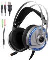 Cosbary 7.1 Wired Over Ear USB Gaming Headset with Mic, RGB, Noise Cancelling, Adjustable Padded Headband and Ear Cushions, 50mm Drivers, widely Compatible for Long time Gaming (Black) (HK101)