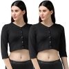 Lux Cottswool Women’S Solid Regular (Cottswool_Blouse_Black 80)
