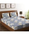 HOMETALES Microfiber Polka Dots Printed Bedsheet with 2 Pillow Covers-Multicolor