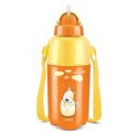 Milton Kool Trendy 400 Plastic Insulated Water Bottle With Straw For Kids, 370 Ml, Orange | School Bottle | Picnic Bottle | Sipper Bottle | Leak Proof | Bpa Free | Food Grade | Easy To Carry