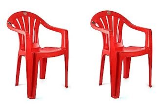 Cello Capri Chair Set Pack Of 2 – Red (Plastic)