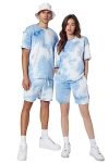 GRECIILOOKS Unisex Tie Dye Pajama Set Casual Wear| Lounge-Wear Nightdress Set | Summer Night Wear | Tie Dye Casual Sleepwear| Pajama Shorts Night Suits Set| Beach Wear| Summer Wear (Large, Blue)