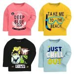 Kuchipoo Full Sleeves Boys T-Shirt – Combo of 4 (KUC-TSHRT-178-5-6 Years, Multi-Colored)