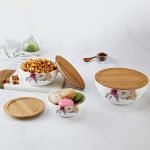 Cello Opalware Royale Mixing Bowl Set With Bamboo Lid – Millenia 500Ml, 1000Ml, 1500Ml, White, 3Pcs