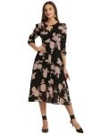 Harpa Women’s A-Line Dress (GR3308-BLACK_XL)