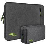 Gizga Essentials Laptop Bag Sleeve Case Cover Pouch for 15.6 Inch Laptop for Men & Women, Padded Laptop Compartment, Free Accessories Pouch, Premium Zipper Closure, Water Repellent Nylon Fabric, Grey