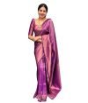 Yashika Women’s Jaquard Art Silk Weaving Saree With Blouse Piece (NISTHA PURPLE)