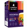 Cambridge Tea Party Assorted Tea, Sampler Pack, 24 Tulsi Green Tea Bags, Detox Kahwa, Kashmiri Kahwa, Spa Lemongrass, Immunity Honey Lemon Ginger, Calm Chamomile, Slim Orange, Refresh Mint, Rejuvenate Ashwagandha, 3 Tea Bags per Flavour