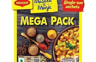 Maggi Masala-Ae-Magic, (20 Sachets) | All In One Masala For Dry Vegetables, Paneer, Dal & More Pouch, 120 G, Cardamom,Cumin,Fenugreek,Ginger,Nutmeg,Turmeric