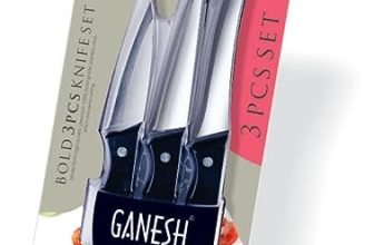 Ganesh Stainless Steel Kitchen Bold 3 Pcs Knife Vegetable Cutting And Chopping Knife, Serrated Edge