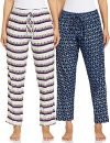 Indigo Women’s Pack of 2 Pajamas(AW21/BLC-145_White+ Indigo_S)