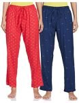 Indigo Women’s Pack of 2 Pajamas(AW21/BLC-086J_ Navy+ Red_Medium)