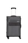 American Tourister Geneva 79 Cms Large Check-in Polyester Soft Sided 4 Spinner Wheels Luggage/Suitcase/Trolley Bag (Dark Grey)