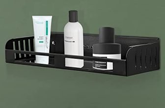 Primax Gi Metal Powder Coated Finish Bathroom Kitchen Accessories Shelf And Rack (Black, 14 X 5 Inches)