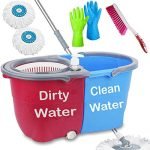 V-Mop Ultra Double Bucket Spin Mop – 360 Degree Self Dry Twin Magic Cleaning Floor Mop Set For Home & Office-Ut26