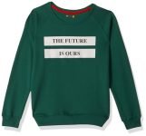Amazon Brand – Symbol Boys Cotton & Polyester Crew Neck Lightweight Sweatshirt (AW21SMBYSWTPO1-512_Green 1_11-12 Years_Green 1_11 Years-12 Years)