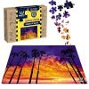 Webby Sunset at Beach Wooden Jigsaw Puzzle, 252 Pieces
