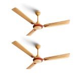 LONGWAY Starlite-1 P2 1200 mm/48 inch Ultra High Speed 3 Blade Anti-Dust Decorative Star Rated Ceiling Fan (Golden Beige, Pack of 2) (Golden Beige)