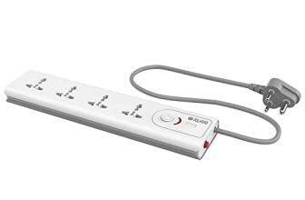 Polycab 3 Pin Socket 4 In 1 Power Extension Strip For Home & Office Use With Surge Protection Connect Computers Laptops & Home Appliances