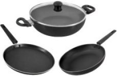 Butterfly Rapid – IB kitchen Combo pack 3 piece set Induction Bottom Non-Stick Coated Cookware Set(Aluminium, 3 – Piece)