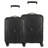 American Tourister Ivy 2 Pc Set 55 Cms & 68 Cms Small & Medium Polypropylene Hard Sided 4 Wheeler Spinner Wheels Luggage with Built-in TSA Lock (Black)