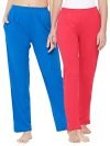 Clovia Women’S Cotton Pack Of 2 Chic Basic Pyjama Pants (Comblb751_Multicolor_M)