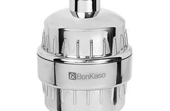 Bonkaso Sf-01 Abs Plastic Universal Shower & Tap Water Softener For Hard Water With Replaceable 15 Stage Cartridge Filtration, Chrome Finish – (Pack Of 1)