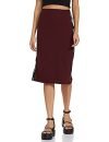 Miss Olive Polyester Slit Skirt (MOAW19BT05-20-184_Wine Red_XS)