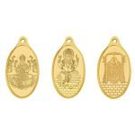 WHP Jewellers 24k (999) 6 gm Combo (Lord Lakshmi/Ganesh/Balaji) Yellow Gold Pendant (2 GM Each)