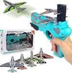 GRAPHENE Airplane Launcher Gun,Safe and Fun Shooting Guns for Kids,Paper Foam Gliders for Quick and Easy Operation,Nearly Unbreakable Plastic,Ideal for Kids Ages,Multicolor