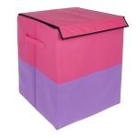 GLUN® Rectangle Foldable Laundry Bag Capacity of 75 Ltr, Non Woven Fabric Grey and Black Pack of 1 (Pink)