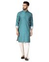 GRECIILOOKS Men’s Rayon Regular Kurta (GL-M144_Blue