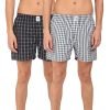 U.S. POLO ASSN. Mens Plaid Check Pure Cotton I691 Boxers – Pack of 2 (Black/White L)