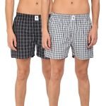 U.S. POLO ASSN. Mens Plaid Check Pure Cotton I691 Boxers – Pack of 2 (Black/White L)