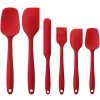 Elisel Silicone Spatula Set 6 piece sets of baking tools Stainless Steel Core scratch free heat resistant silicone scraper shovel for Cooking, Baking and Mixing (Red 6)