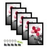 Art Street A4 Size Photo Frame For Wall Set of 5 Black Picture Frame For Home and Office Decoration with Free Hanging Accessories-Size -8×12 Inches