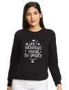 Styleville.in Women’s Fleece Crew Neck Sweatshirt(SSSF460231_Black_Large_Black_L)