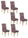 Cortina Dining Chair Slipcovers | Protection Chair Covers | Abstract Print, Tweed Design, Removable, Washable | Universal Fit Super Soft Stretchy Polyester Spandex | Kitchen, Hall | Pack Of 6