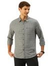 Thomas Scott Men’s Checkered Regular Fit Shirt (TS1103_Grey