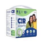 CIR Adult Diaper Pants, Large (90-120cm I 35″ – 47″) I Unisex with Wetness Indicator I Odour Control I 10 hr Absorption-Protection I Goodness of Aloe Vera I 10 Units