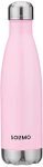 Amazon Brand – Solimo Stainless Steel Insulated 24 Hours Hot or Cold Bottle Flask, 500 ml, Pink