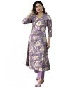 ANNI DESIGNER Women’s Rayon Straight Printed Kurta with Pant Set (DHUN-Purple-NW_M_Purple_Medium)