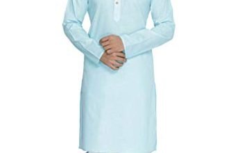 Vastramay Men Light Blue Cotton Kurta And Pyjama Set (Vasmk007Aqnpcwh_44)