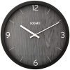 Amazon Brand – Solimo – Paramount Dark Paneling Abstract Plastic Wall Clock (12″, Silent Movement, Black Frame)