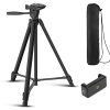 Digitek DTR 480LW (57 Inch) Lightweight Aluminum Tripod with Mobile holder for DSLR Camera & Smartphone with Operating Ht. 4.75 Ft, Max. Load Capacity upto 2kgs with 360 Degree Ball Head, Carry Bag Included