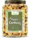 GO GRASS Premium W320 Pepper Cashew, 100% Natural, Handpicked, Raw Cashew | JAR PACK | Cashews(1000 g)
