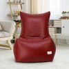 SATTVA Faux Leather Chair Style Bean Bag XXXL Bean Bag Filled (with Beans)_Maroon