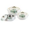 Cello Midas Casserole Gift Set With Inner Steel, 3 Unitss | Comfort And Ease With Its Ergonomic Handles | (500Ml, 1000Ml, 1500Ml), White