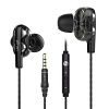 Ptron Boom Ultima V2 Dual Driver, In Ear Gaming Wired Earphones With Mic, Volume Control, Passive Noise Cancelling Boom 3 With 3.5Mm Audio Jack & 1.2M Tangle-Free Cable (Black)